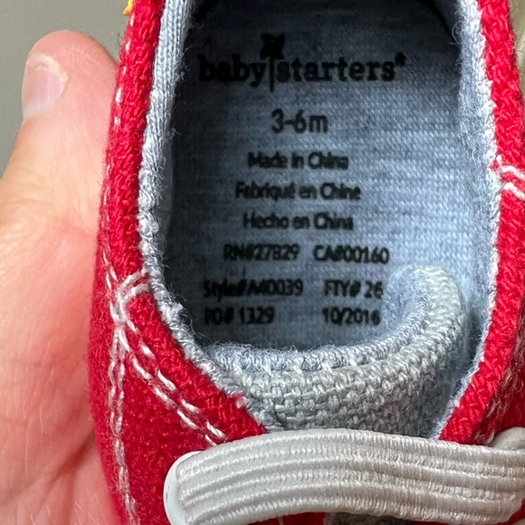 Baby Starters Infant Red Crib Shoes Sneakers Size 3-6 Months - Picture 5 of 10